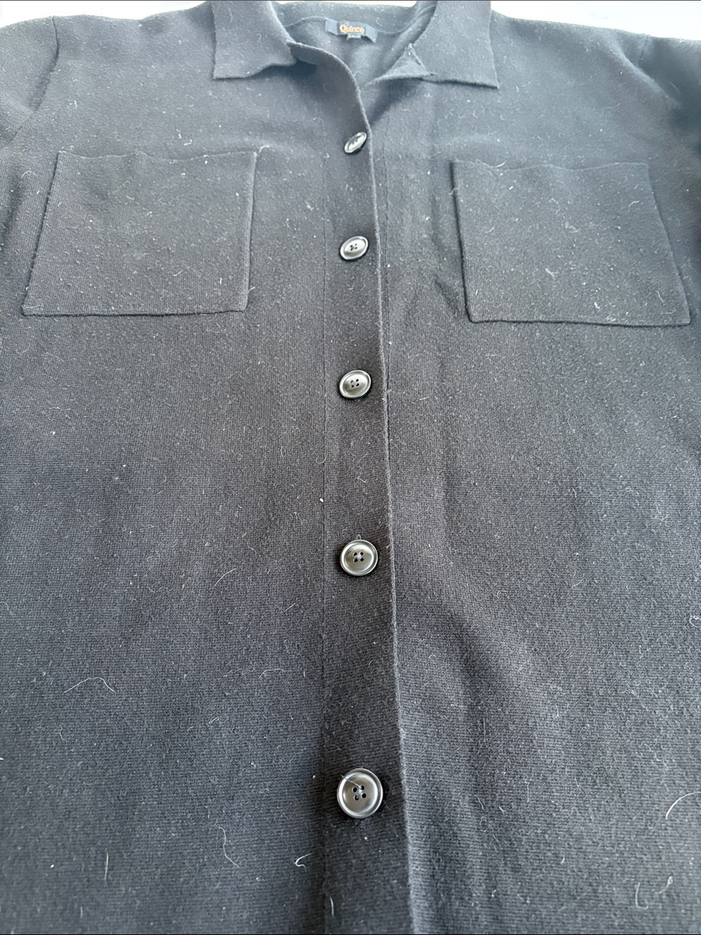 Quince black Eco-Knit Milano Stitch Oversized Shirt Jacket button down pockets - Picture 16 of 16